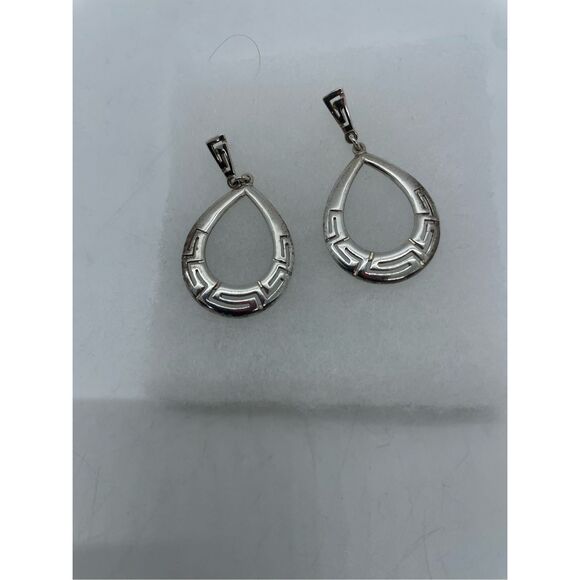 Vintage Greek Pierced Earrings Stamped - Picture 1 of 5